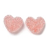 Drusy Heart Resin Rhinestone Beads RESI-C038-01I-1