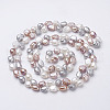 Natural Pearl Beaded Necklaces NJEW-P149-01C-1