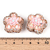 Flower Shape Polymer Clay Rhinestone Beads CLAY-U023-01B-3