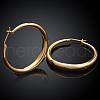 Adorable Design Ring Brass Hoop Earrings EJEW-BB07351-G-2