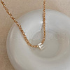 Natural Shell Initial Pendant Glass Beaded Pendant Necklaces FS-WG76541-05-1
