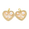 Rack Plating Brass Micro Pave Cubic Zirconia Pendants KK-C059-06G-1