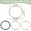 WADORN 15Pcs 3 Colors Zinc Alloy Round Rings FIND-WR0010-79-2