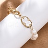 304 Stainless Steel Oval Shell Link Bracelets BJEW-A036-11G-1