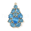 Brass Cat Eye Pendants KK-R224-16C-G-1
