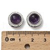Brass Pave Natural Amethyst Multi-Strand Links KK-D366-01P-C-3
