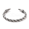 304 Stainless Steel Eagle Open Cuff Bangle for Men Women BJEW-M230-01AS-3