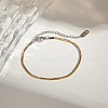 304 Stainless Steel Snake Chain Bracelets for Women BJEW-Z108-01GP-1