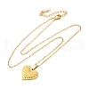 Heart 304 Stainless Steel Pendant Necklaces NJEW-H059-18G-4