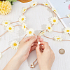 CRASPIRE 2Pcs Cloth Sunflower Hippie Headband Floral Crown OHAR-CP0001-16-3