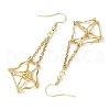 304 Stainless Steel Macrame Pouch Empty Stone Holder Dangle Earring Findings EJEW-JE05811-01-4