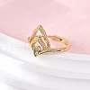Brass Micro Pave Cubic Zirconia Adjustable Finger Rings for Women RJEW-M099-03G-3