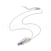 Gradient Color Mixed Gemstone Chip Pendant Necklaces NJEW-JN05042-5