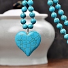Synthetic Turquoise Pendant Round Beaded Necklaces for Women FS-WGECE81-02-2