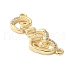 Brass Micro Pave Clear Cubic Zirconia Links KK-D357-03H-G-2