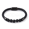 Round Natural Lava Rock Bead Bracelets BJEW-A009-08EB-03-1