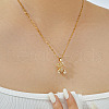 Adorable Brass Pave Clear Cubic Zirconia Hollow Design Bear Pendant Necklaces DI7777-2