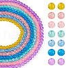  7 Strands 7 Colors Baking Painted Transparent Crackle Glass Bead Strands DGLA-TA0001-02-10