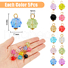 60Pcs 12 Colors Transparent Acrylic Pendants PALLOY-AB00123-2