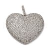 Brass Micro Pave Clear Cubic Zirconia Pendants KK-U076-22P-1