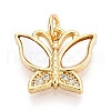 Brass Micro Pave Clear Cubic Zirconia Charms KK-N268-78G-1