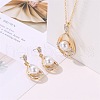 Teardrop Alloy Crystal Rhinestone Stud Dangle Earrings & Pendant Necklaces Sets WGE0910-01-1
