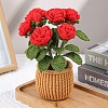 DIY Rose Planter Display Decoration Knitting Kits for Beginners PW-WG36438-04-1