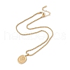 Oval with Flower Pendant Necklace NJEW-G074-44G-3