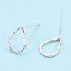 925 Sterling Silver Hollow Teardrop Stud Earrings STER-T005-08-1