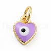 Rack Plating Brass Enamel Charms KK-G387-07G-01-1