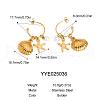 Summer Shell Starfish Stainless Steel Stud Earrings ME5016-4-1