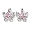 Brass Micro Pave Cubic Zirconia Pendants KK-C051-41P-1