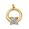 Brass Micro Pave Cubic Zirconia Pendants KK-V009-16G-1