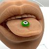 Evil Eye Acrylic with Stainless Steel Tongue Rings WGB59E4-01-1