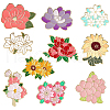 SUNNYCLUE 10Pcs 10 Styles Creative Flower Zinc Alloy Brooches JEWB-SC0001-47-1
