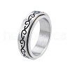 Non-Tarnish 201 Stainless Steel Branch Wrap Rotating Finger Ring RJEW-N043-18P-1