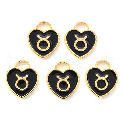 Light Gold Plated Alloy Enamel Pendants ENAM-R136-30-23-1