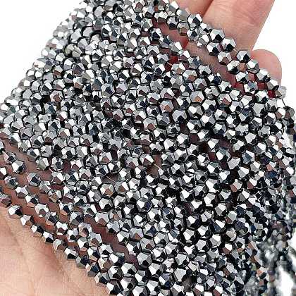 Transparent Electroplate Glass Beads Strands X-EGLA-A039-T3mm-UA05-1