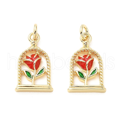 Brass Enamel Pendants KK-L237-009G-1