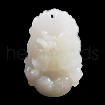 Natural White Jade Carved Pendants G-S384-01D-1