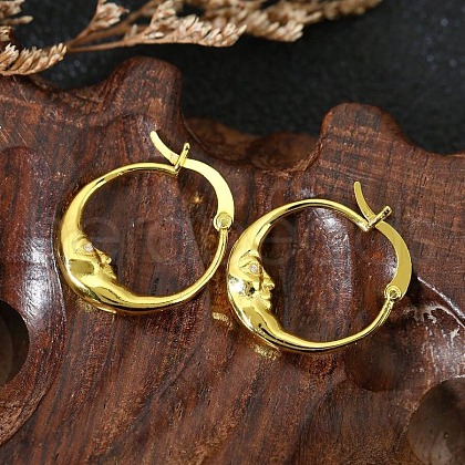 Moon Alloy Hoop Earrings FS-WG73DC3-01-1