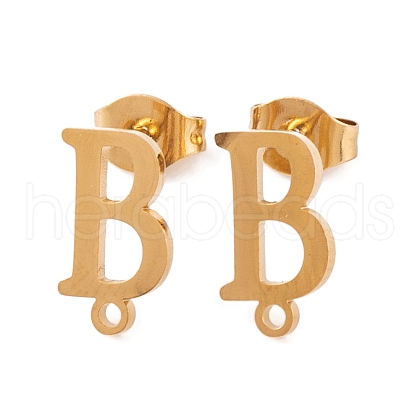 Ion Plating(IP) 304 Stainless Steel Stud Earrings FIND-Q103-01B-G-1