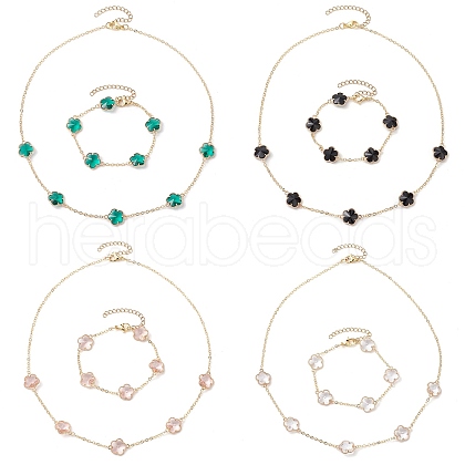 Brass Cable Chains Necklace and Bracelet Sets SJEW-JS01312-1