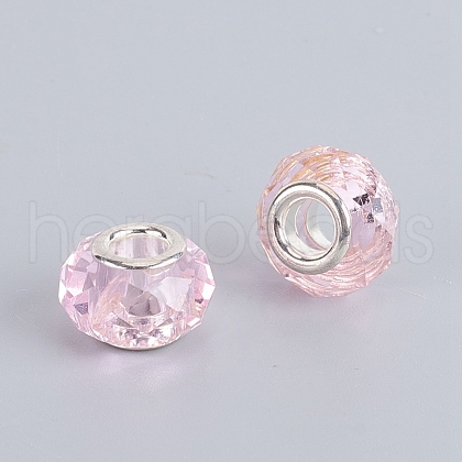 Faceted Glass European Beads GPDL-E004-01B-1