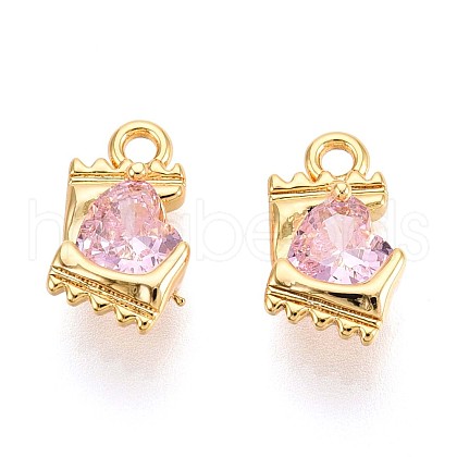 Brass Micro Pave Cubic Zirconia Charms KK-N263-96C-G-1