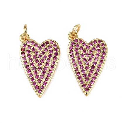 Brass Micro Pave Cubic Zirconia Pendants KK-S526-44G-1