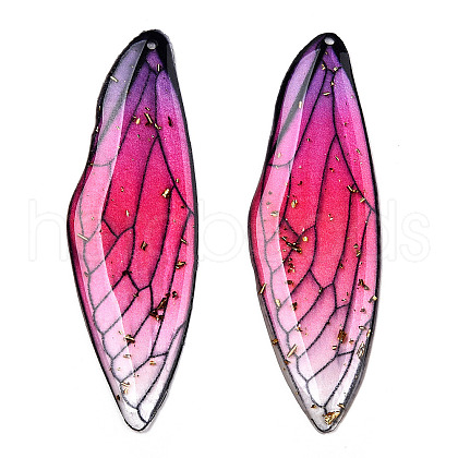 Transparent Epoxy Resin Big Pendants RESI-T046-01G-1
