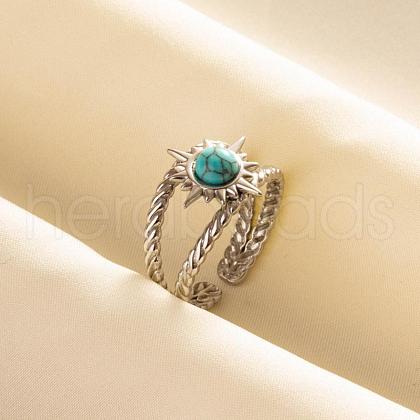 304 Stainless Steel Sun Cuff Rings DM8672-4-1