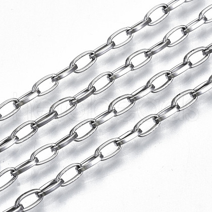 Tarnish Resistant 304 Stainless Steel Paperclip Chains CHS-S008-002P-1
