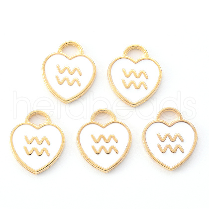 Light Gold Plated Alloy Enamel Pendants ENAM-R136-30-10-1